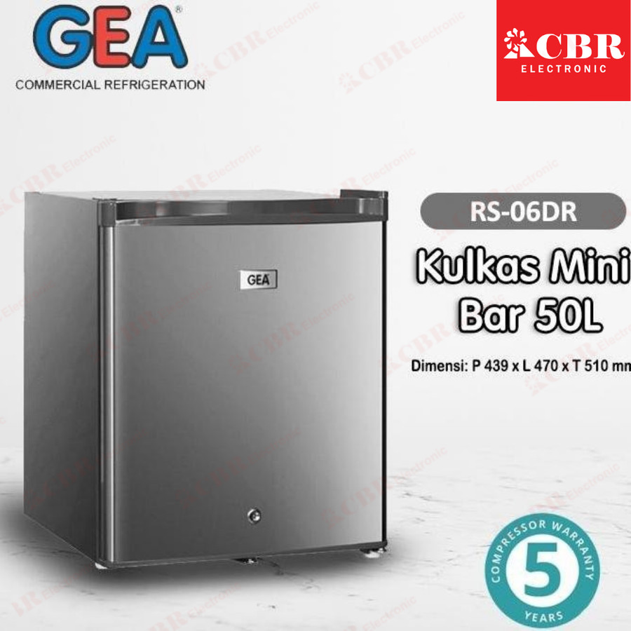 KULKAS MINI BAR GEA 46L RS-06DR / RS06 - SILVER
