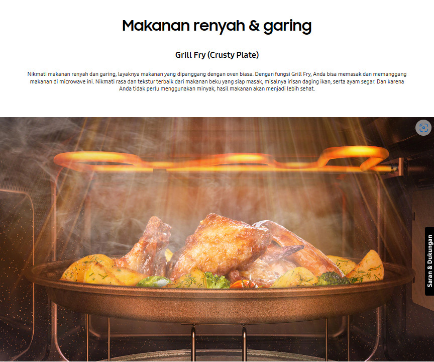Microwave Grill SAMSUNG MG23T5068CW - 23L ( Glass Touch )