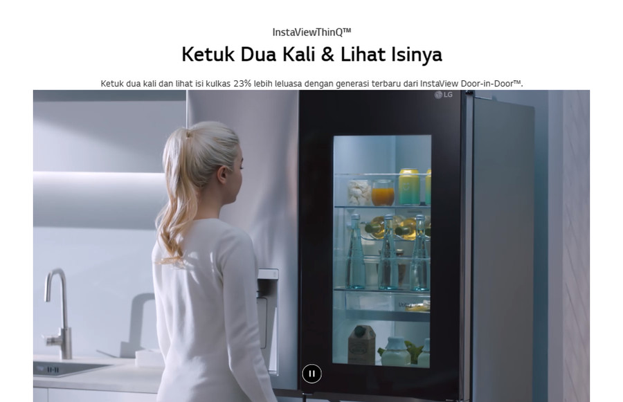 Kulkas LG Side By Side 2 Pintu GC-X257CSEW (617 L / Inverter) InstaView - Knock Knock