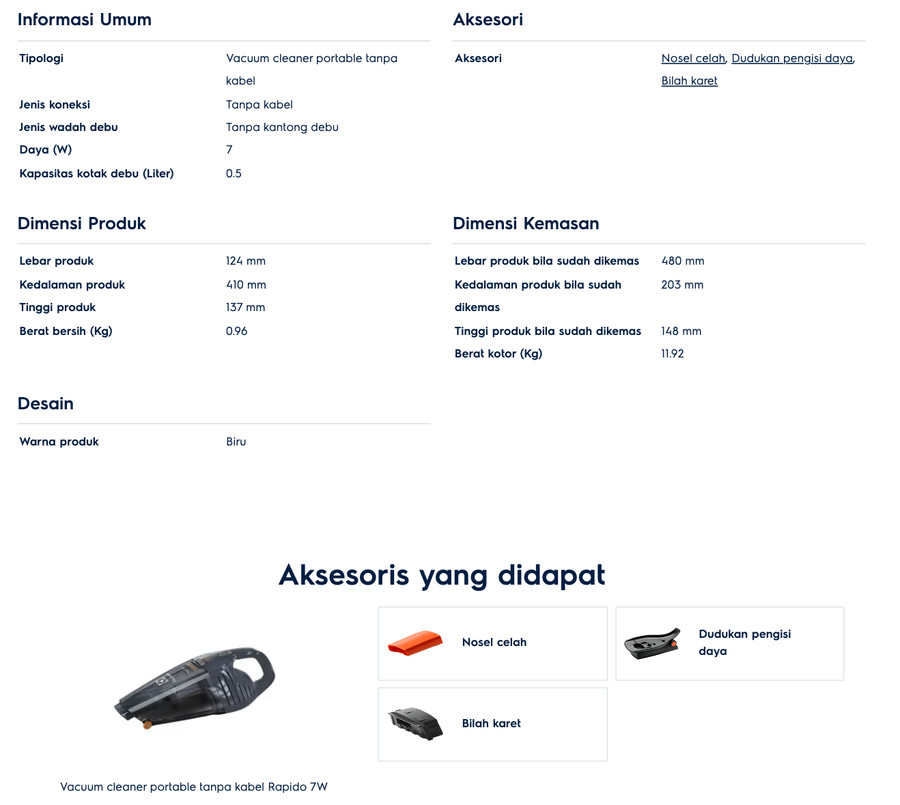 Vacuum Cleaner ELECTROLUX ZB6307DB [Hand Vacuum / 500ml]