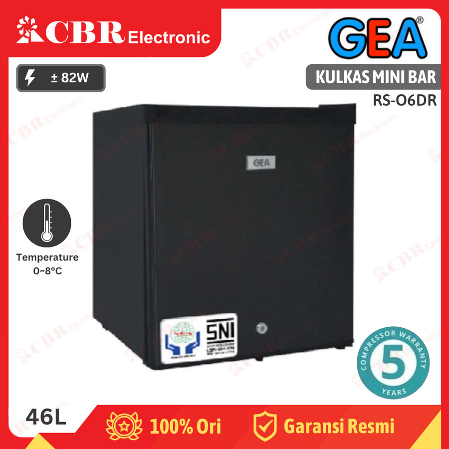 KULKAS MINI BAR GEA 46L RS-06DR / RS06 - HITAM