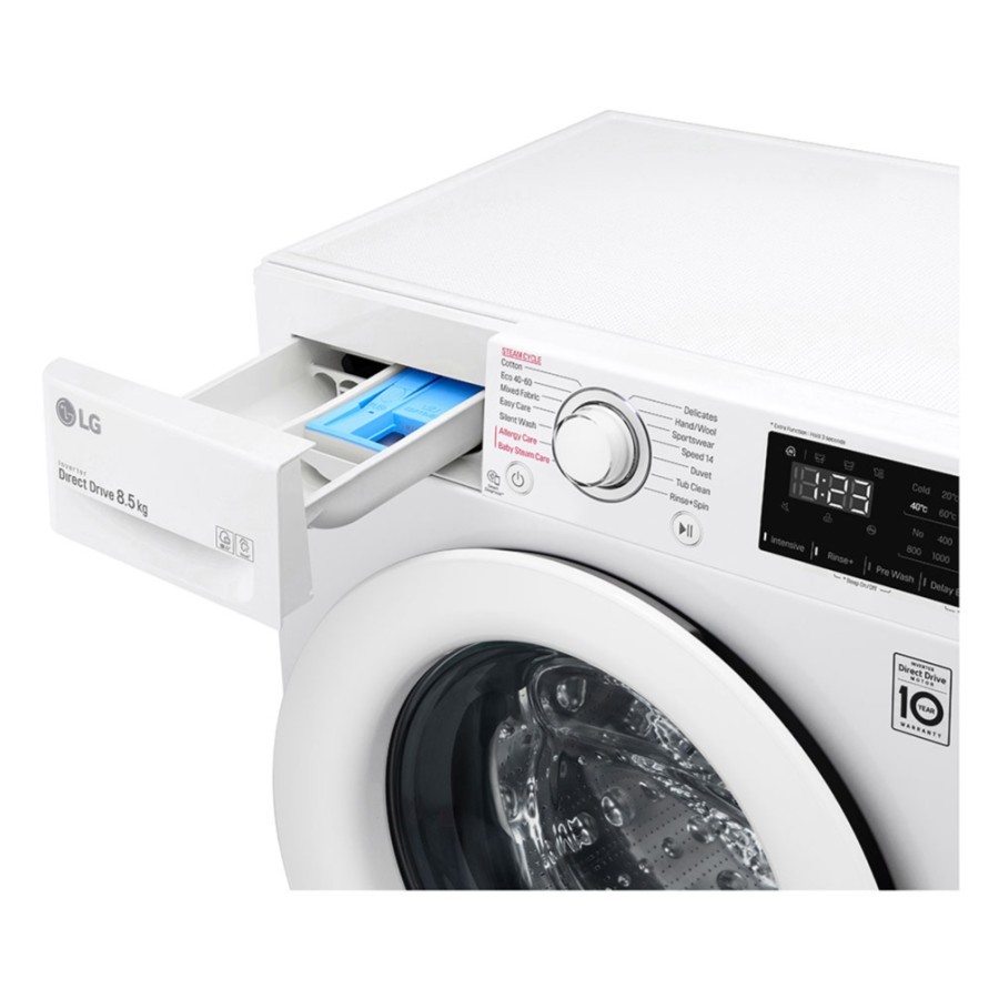 Mesin Cuci LG 8,5 KG / 8.5 KG FV1285S5WS - Front Loading - STEAM AI DD