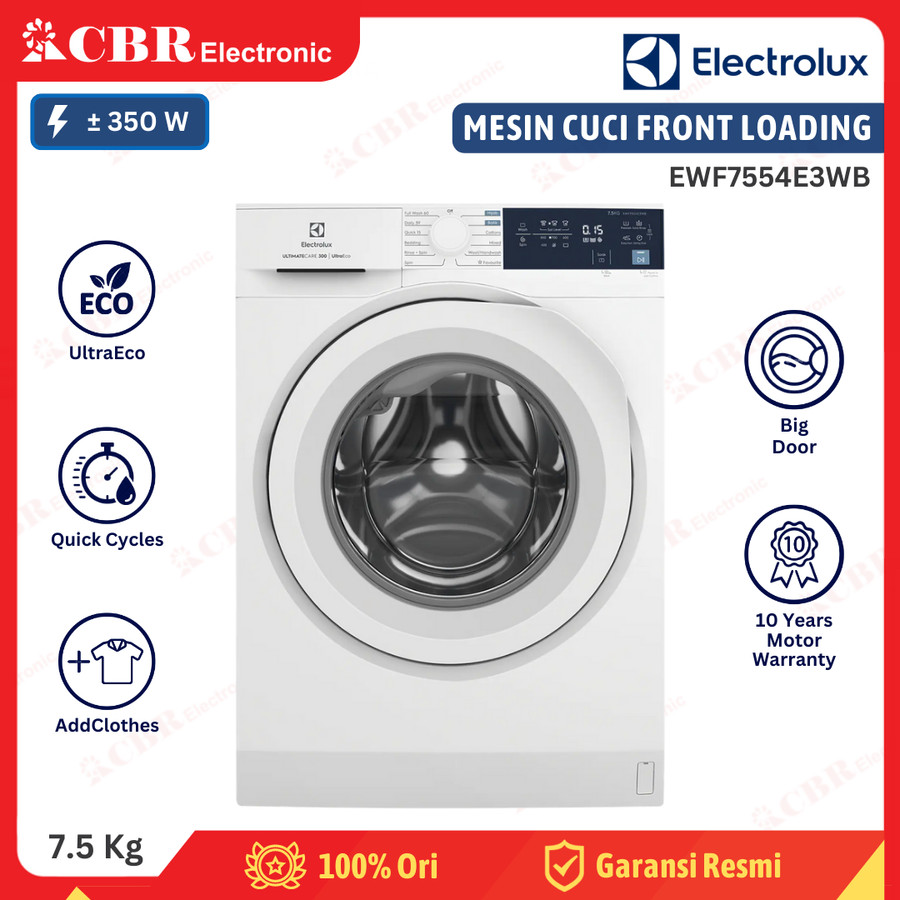 Mesin Cuci ELECTROLUX Front Loading 7.5 Kg EWF7554E3WB