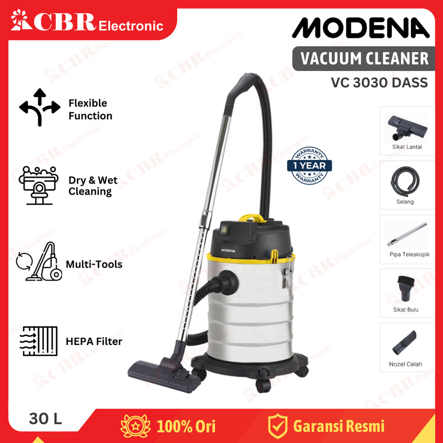 Vacuum Cleaner MODENA VC 3030 DASS [ Heavy Duty 30L / Wet & Dry ]