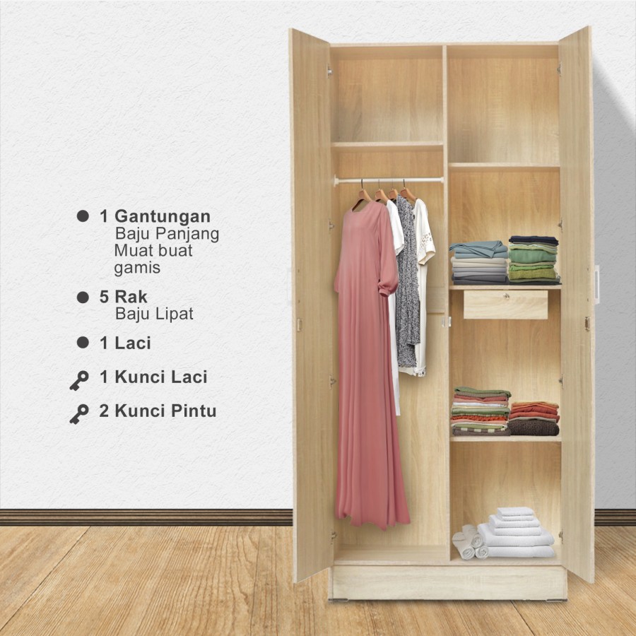Kirana Lemari Pakaian Wanaka 3 Pintu - SC
