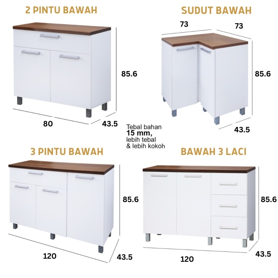 Kirana Kitchen Set Indiana Lemari Kabinet Dapur Rak Dapur