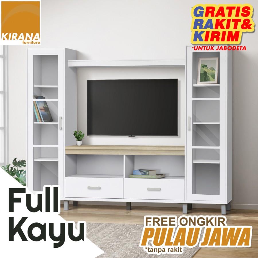 FULL KAYU - Kirana Meja TV Lemari TV Rak Pajangan - Buffet Maryland SC