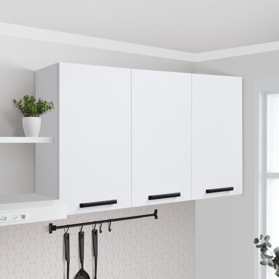 KIRANA Nebraska - Kitchen Set Kayu Kabinet Lemari Rak Dapur Putih Minimalis Atas 3 Pintu