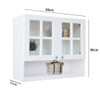 KIRANA Nebraska Kaca - Kitchen Set Kayu Kabinet Lemari Rak Dapur Putih Minimalis 2 Pintu Kaca Rak 