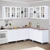 KIRANA Nebraska Kaca - Kitchen Set Kayu Kabinet Lemari Rak Dapur Putih Minimalis 2 Pintu Kaca Rak 