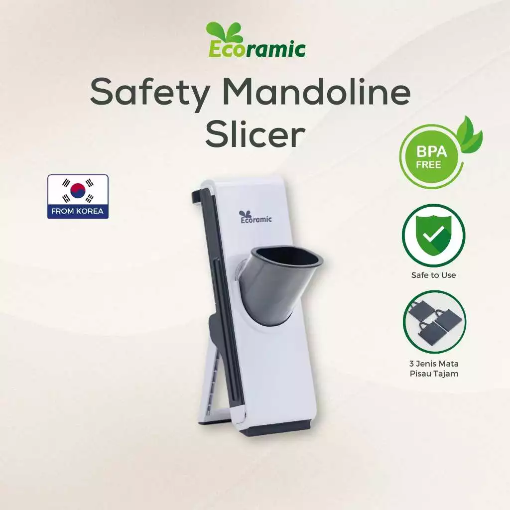 Ecoramic Mandoline Slicer Multifungsi - Alat Pemotong Sayur Buah 3IN1