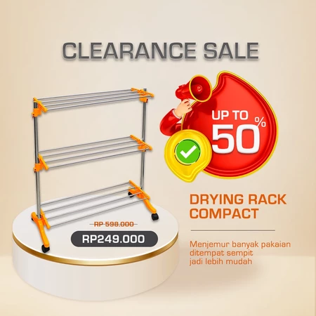 COMPACT DRYING RACK - Jemuran Multifungsi - Jemuran Handuk Original Korea