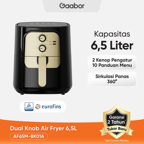 Gaabor Air fryer 6.5L Kenop Ganda Mesin Penggorengan Tanpa Minyak Low Watt Serbaguna Anti Lengket / AF65M-BK01A
