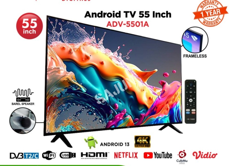 Advance TV LED Android 55 Inch ADV-5501A / ADV5501A Smart TV Frameless