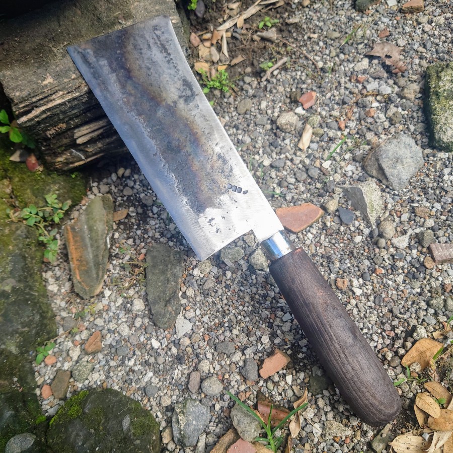 pisau cacah tulang daging bahan baja pir sepuhan tua