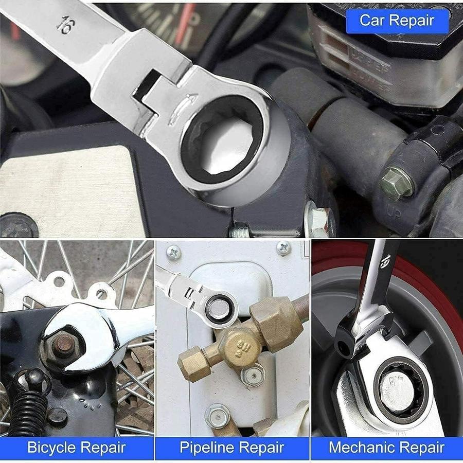 [13mm] Kunci Ring Pas Ratchet Flexible Gear Wrench Combination Dual CL8