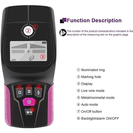 Wall Scanner Deteksi Jalur Kabel Detektor Logam Kayu Pipa LCD WS-120