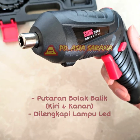 Mesin Bor Obeng Baterai 47pcs Set 6v SUNC Cordless Screwdriver Listrik