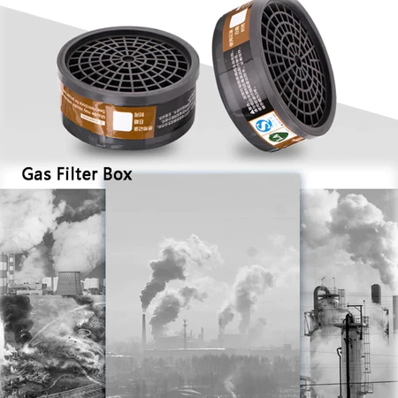 Kacamata Masker Gas Respirator Safety Full Face Activated Carbon Filter 8200
