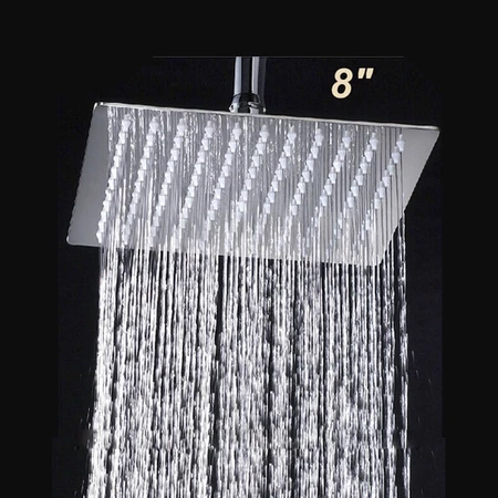 Kepala Shower Mandi 8" Inch Kotak Gantung Stainless Steel Water MK-701