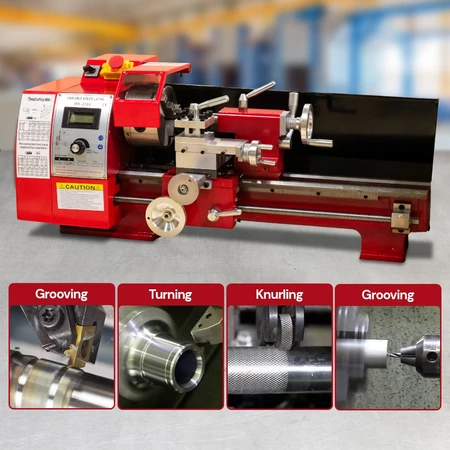Mesin Bubut Kayu 1100w Brushless Mini Lathe Bench Wood Metal MX-210V