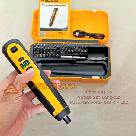 Mesin Bor Cordless Screwdriver 4v INGCO CSDLI0403 Obeng Listrik Mini