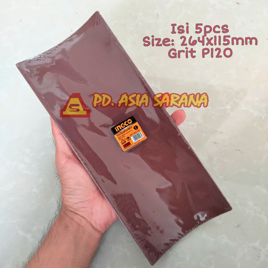 Finishing Sander Sheet 5pcs 115x264mm INGCO AKFS264115 Kertas Amplas