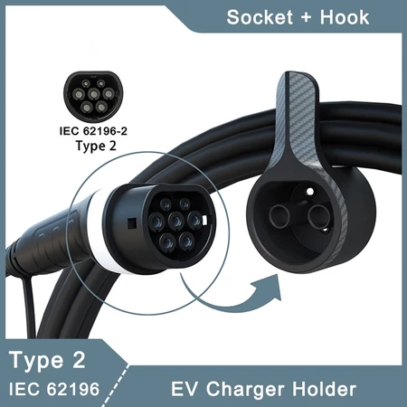 Bracket Gantungan Type 2 EV Charger Mobil Listrik Holder Hanger Hook Waterproof GW2