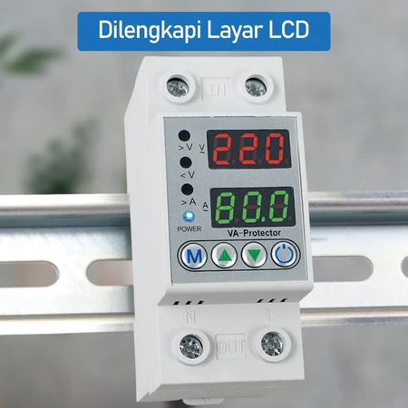 MCB Voltage Protector 220V 40A Din Rail Rel Pengaman Elektronik Digital Protection VAP-2P