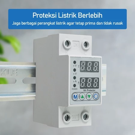 MCB Voltage Protector 220V 40A Din Rail Rel Pengaman Elektronik Digital Protection VAP-2P
