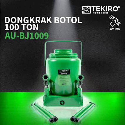 Dongkrak Botol 100T Ton TEKIRO AU-BJ1009 Heavy Hydraulic Bottle Jack