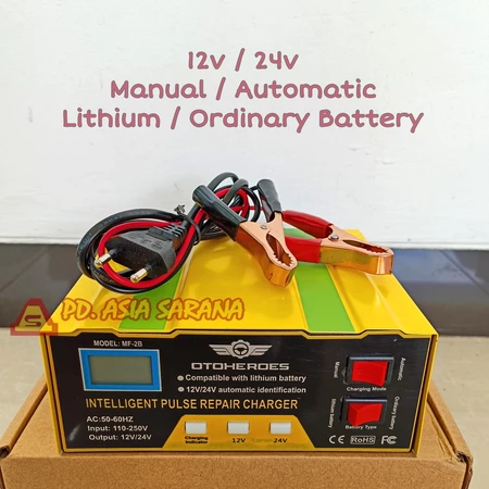 Charger Baterai Aki Mobil Truck 12-24v 6-105 AH Digital Cas Accu MF-2B