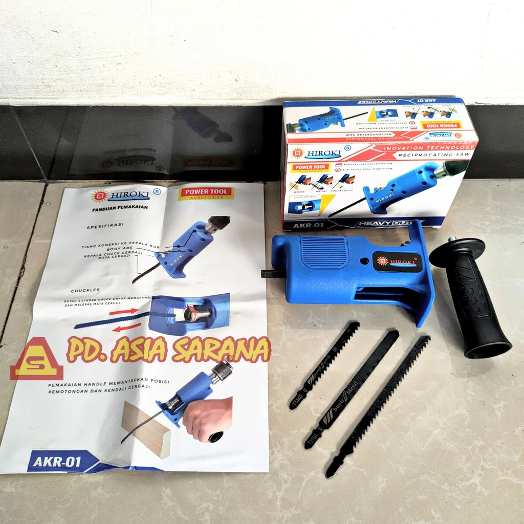 Adaptor Mesin Bor Jig Saw Reciprocating Potong Kayu Besi PVC Hiroki