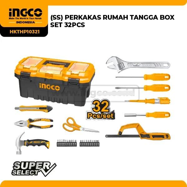 Toolkit Set 32pcs Set Perkakas INGCO HKTHP10321 Kotak Tool Box Kit Rumah Tangga