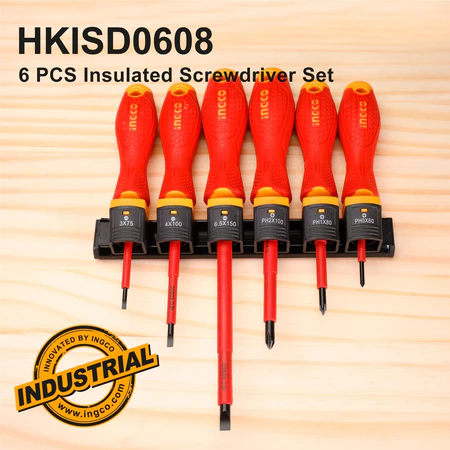 Obeng Listrik Isolator 6pcs Set INGCO HKISD0608 Insulated Screwdriver
