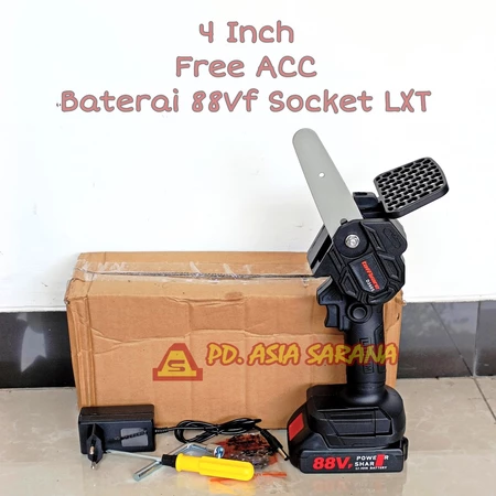 Cordless Chainsaw 4" Inch 88Vf Mesin Gergaji Mini Chain Saw TFW-D2