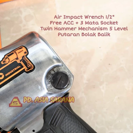Air Impact Wrench 1/2" Inch INGCO AIW12562 Socket Buka Baut Angin Pneumatic