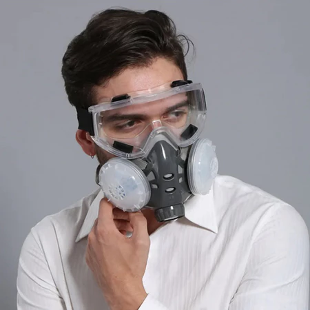 Kacamata Masker Gas Respirator Safety Filter Full Set Half Face Kimia 308A