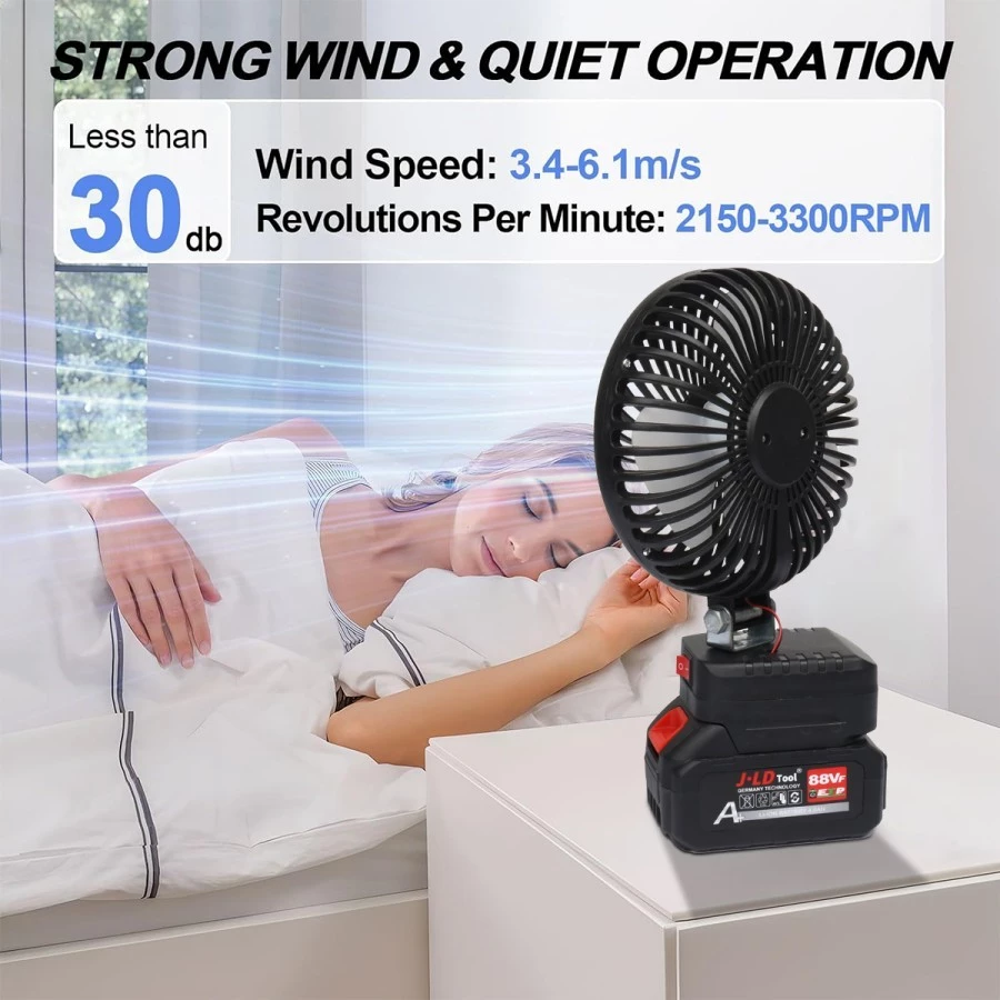 Cordless Fan 8" Inch Kipas Angin Baterai LXT JLD J21F-8 Portable x2 Port USB 1472