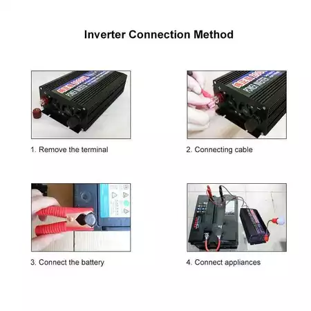 Car Power Inverter 4000W DC 12V To AC 220V Pure Sine Wave Watt NBQ4000W