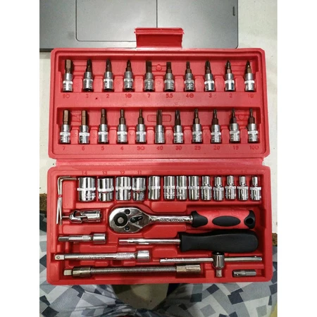 Kunci Sok 1/4" Set 46 Pcs / Tool Kit Set Sock / Kunci Socket