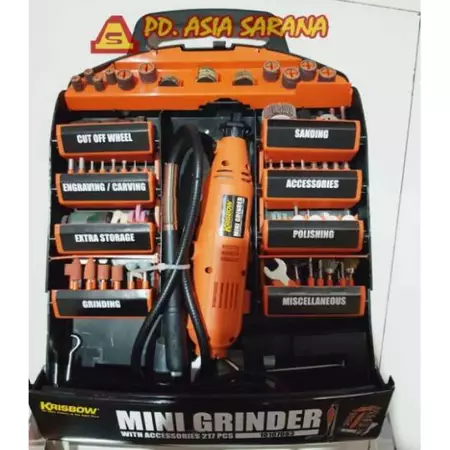 Mesin Mini Die Grinder Tuner Set 217 Pcs KRISBOW / Gerinda Bor Mini / Gurinda