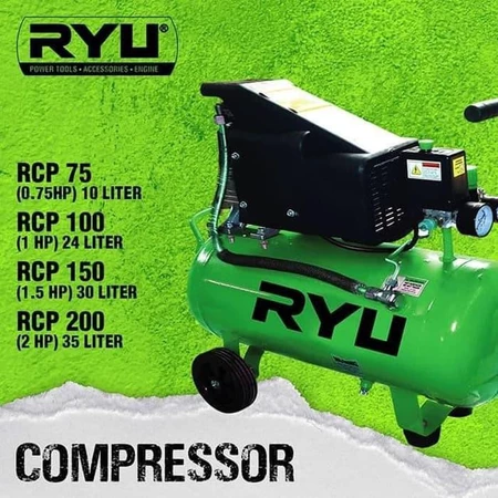 Mesin Kompresor 3/4 HP 10 Liter RCP 75 RYU / Air Compressor 0.75 HP
