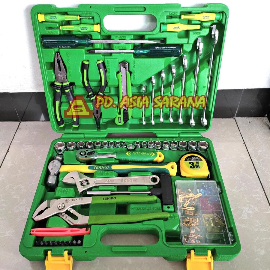 Toolkit Socket Set 60pcs Set TEKIRO SC-MT0626 Mata Sok Ratchet Meteran Obeng Tang Kunci Mekanik