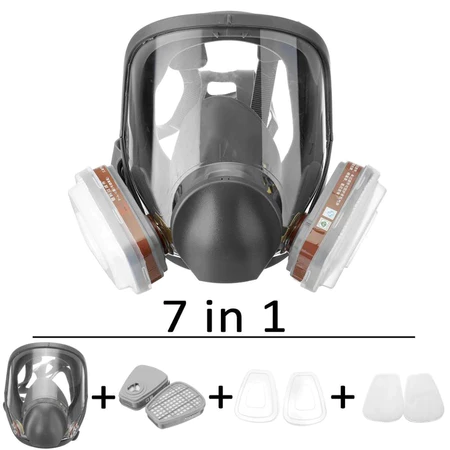 Masker Full Face Respirator Gas Cat Amonia Acid Lab Reuseable 6004CN 6800 No.4