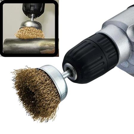Sikat Kawat Mangkok 75mm Kuningan Wire Cup Brush Bor Bowl Grinder SM3