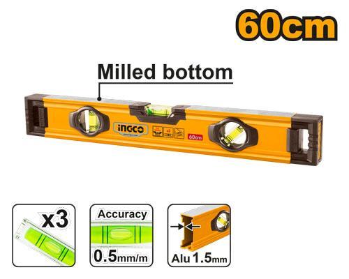 Waterpass 60cm Tebal INGCO HSL08060 Spirit Level Heavy Duty 24" Inch