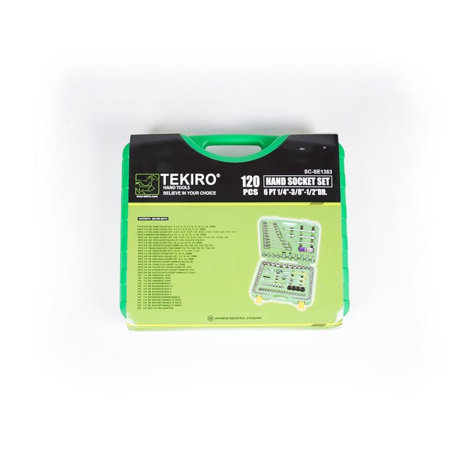 Toolkit Socket Set 120pcs Set 1/4" + 3/8" + 1/2" Inch TEKIRO SC-SE1384 Mata Sok Ratchet Obeng Kunci 12 PT
