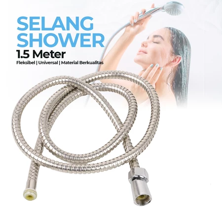 Selang Shower Flexible 1.5m Meter Hose Universal Stainless Steel SM15