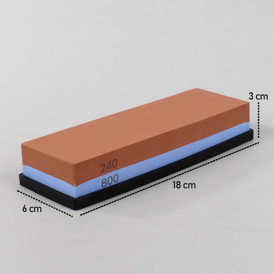 Batu Asah Grit 240 & 800 Batu Pengasah Asahan Pisau Golok Whetstone Knife Sharpener 18cm WKSS-03